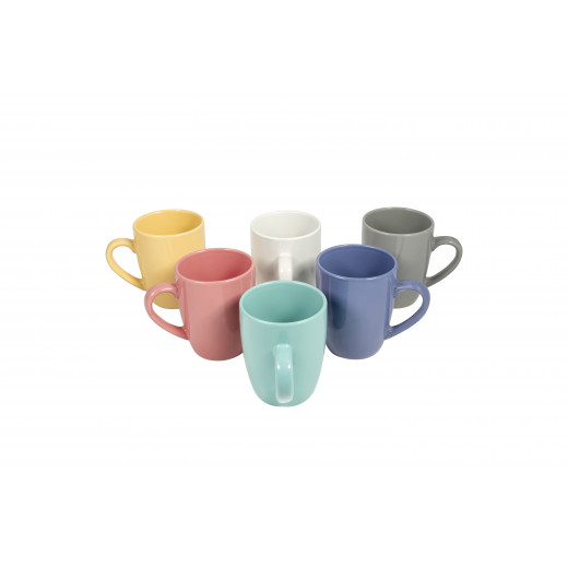 Decopor 6 Piece Stoneware Color Mugs Set 360 milliliter