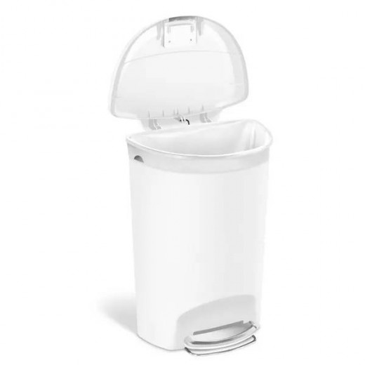 Simplehuman plastic bin semi - round white  50l