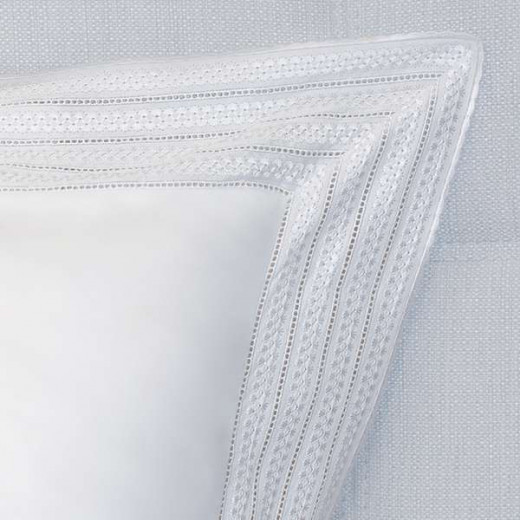 Nova Home "Handy" Embroidery Duvet Cover Set, Cotton, White & Gold Color, King Size, 7 Pieces