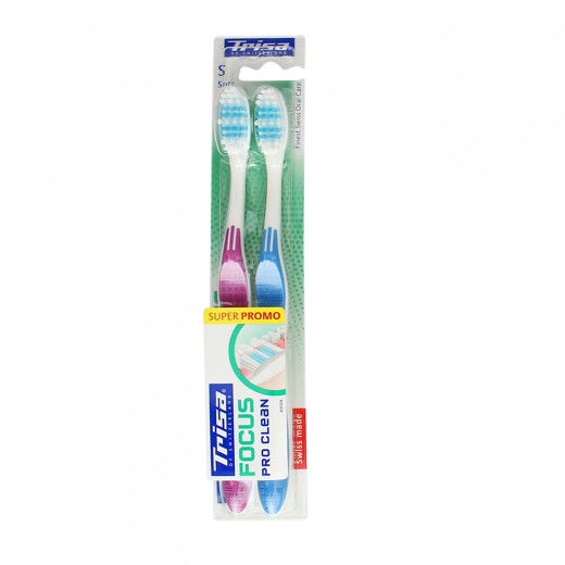Trisa focus pro clean soft toothbrush 2 pcs