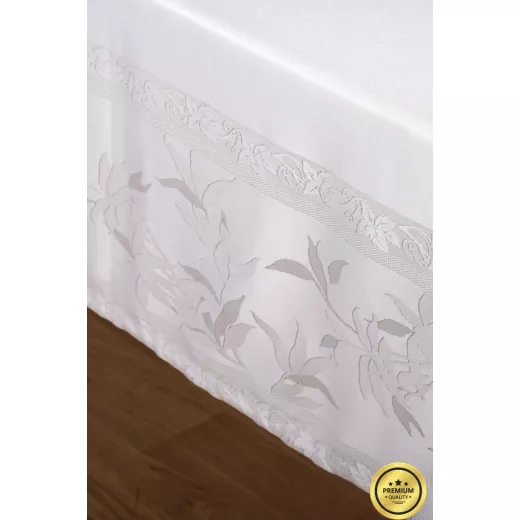 Nova Home Rana Table Cloth, Poly Cotton, White Color, 160*320 Cm