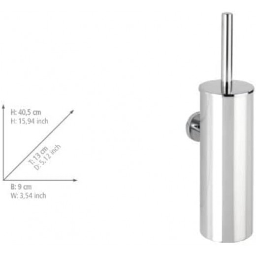 Wenko Bosio Toilet Brush, Stainless Steel - Shiny Silver