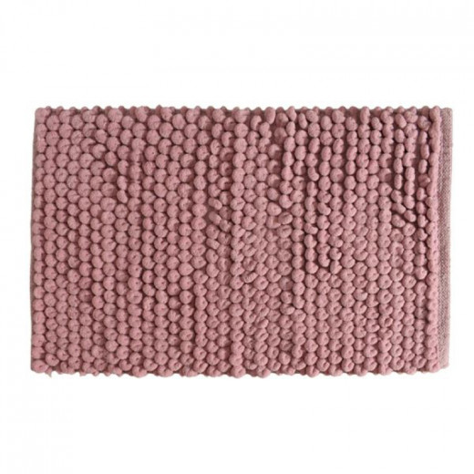 Nova Home Loopy Bath Mat, Chenille Cotton, Rose Color, 50X80 Cm