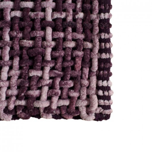 Nova Home Mesh Bath Mat, Chenille Cotton, Purple Color