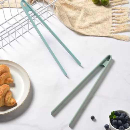 Vague Green Silicone Food Tongs