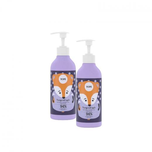 Yope shower gel for kids orange and apple 400 ml, 2 Packs