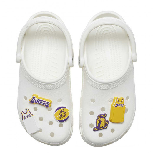 Crocs Jibbitz Symbol Shoe Charms for Crocs Nba Los Angeles Lakers 5 Pack