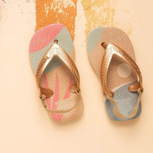 Havaianas Baby Palette Glow Sand Grey/golden Size 20