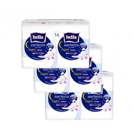 Bella Perfecta Ultra Night Extra Soft, With Wings, 14 Pieces, 3 Packs