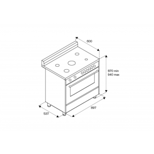 La Germania burners gas oven, gas grill CX 90 5