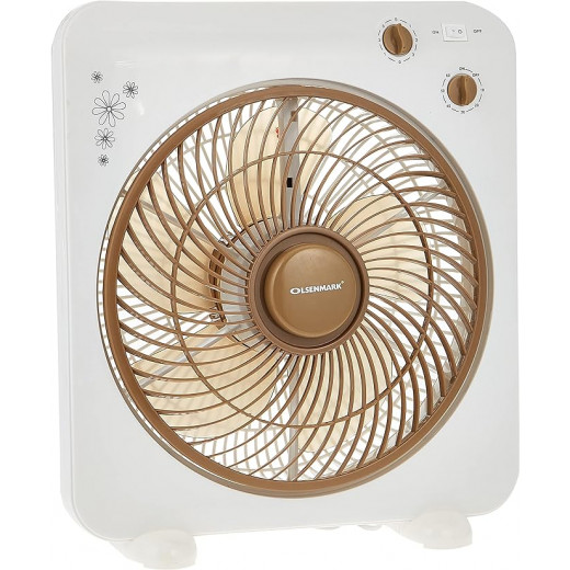 Olsenmark Box Fan, 12 Inch - 3 Speed Setting - 5 Leaf Strong Blade - Timer Function OMF1759  OMF1759