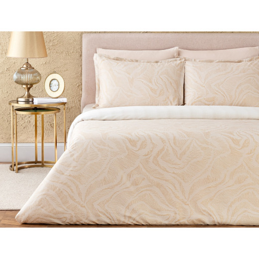 Madame Coco Coyan Double Size Silk Satin Duvet Cover Set - Beige