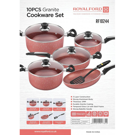 Royalford 10Pcs Non Stick Cookware Set RF10244