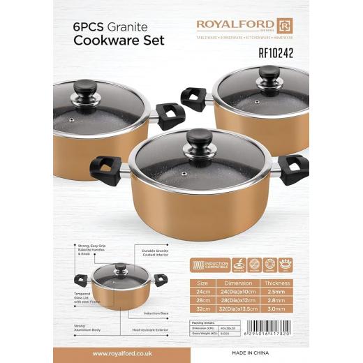 Royalford RF10242 6Pcs Non Stick Cookware Set