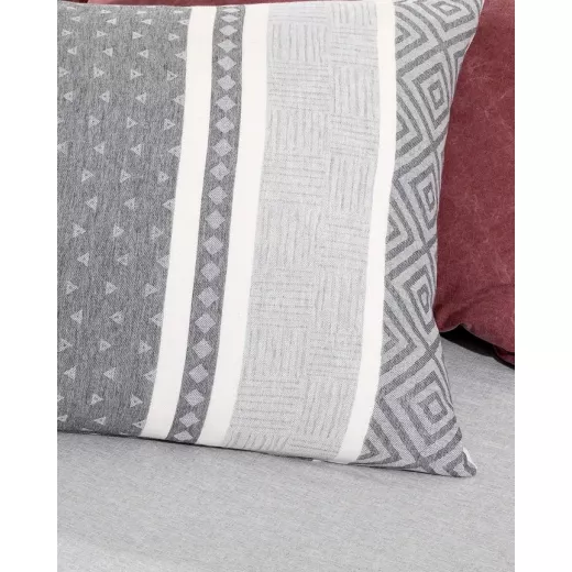 Madame Coco Semnoz Double Size Jacquard Duvet Cover Set - Gray/Anthracite