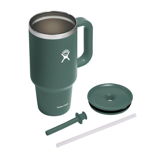 Hydro Flask - Travel Tumbler 946 ml (32 oz) with Closable Press-In Straw Lid, Fir