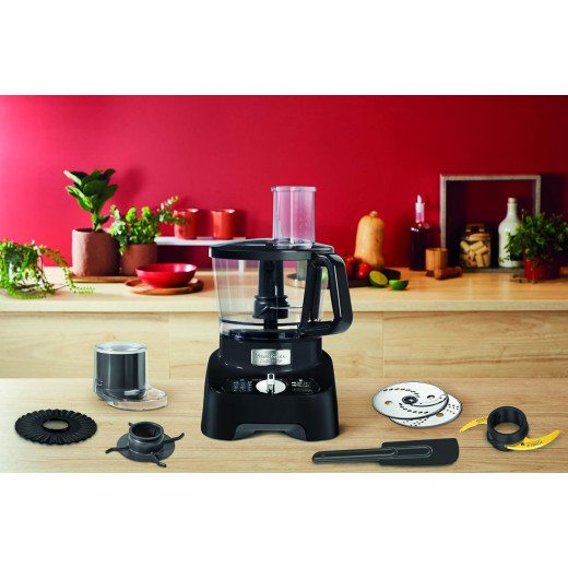 Moulinex Double Force 3 Litre Food Processor, 1000 Watts, Black, Plastic