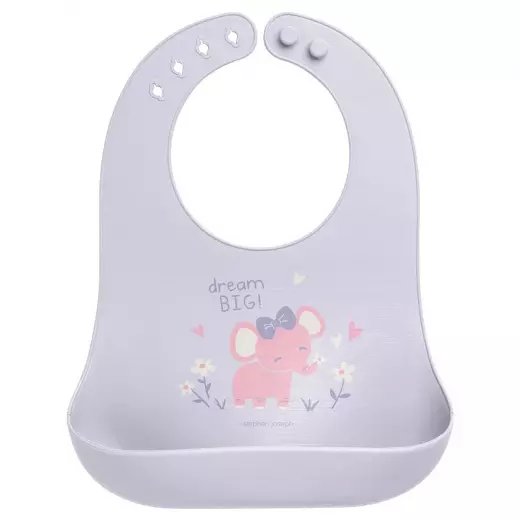 Stephen Joseph Elephant Silicone Bib Light Purple