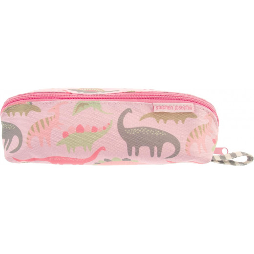 Stephen Joseph All Over Printed Pencil Pouch, Pink Dino