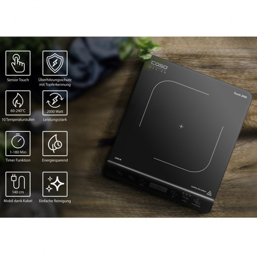 CASO Touch 2000 - Single Induction Hob, 2000 Watts