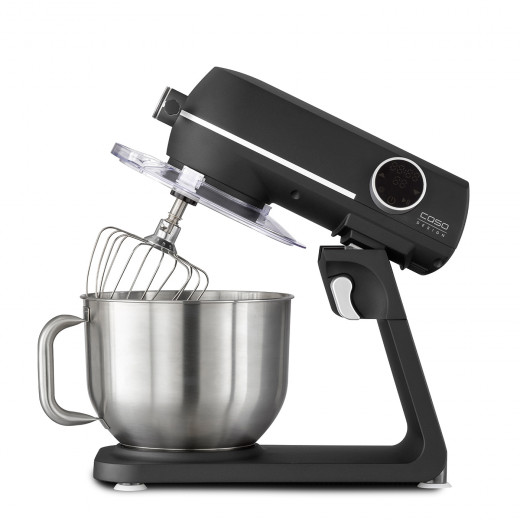 CASO Mixer Matt Black, 1800 Watt, 6 L Stainless Steel Bowl, 10 Speed Levels, Touch Control