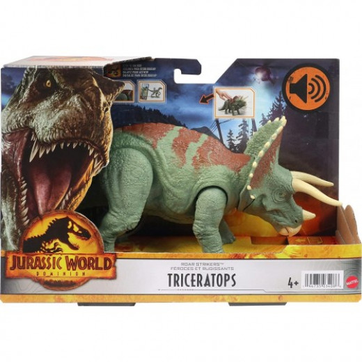 Mattel Jurassic World Roar Strikers Triceratops Dinosaur Action Figure