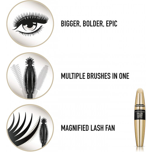 Max Factor False Lash Epic Mascara, Black/Brown, 13 ml