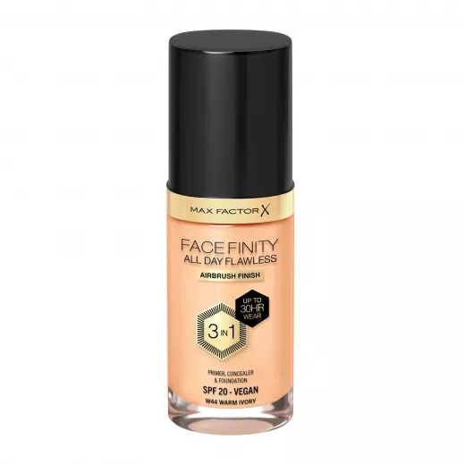 Max Factor Facefinity All Day Flawless 3 in1 Foundation 30ml W44 WARM IVORY