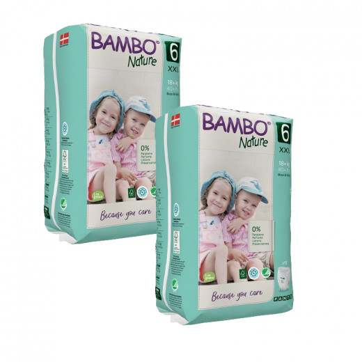 Bambo Nature Pants Size 6, 18+ Kg, 18 Pants, 2 Packs