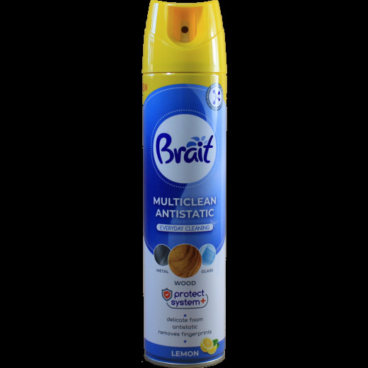 Brait Multi-Purpose Anti-Static Polish for Cleaning Various Surfaces with Lemon 350 ml