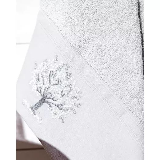 Madame Coco Orva Embroidered Face Towel Grey