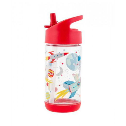 Stephen Joseph Space Rocket Clear Flip Top Water Bottle