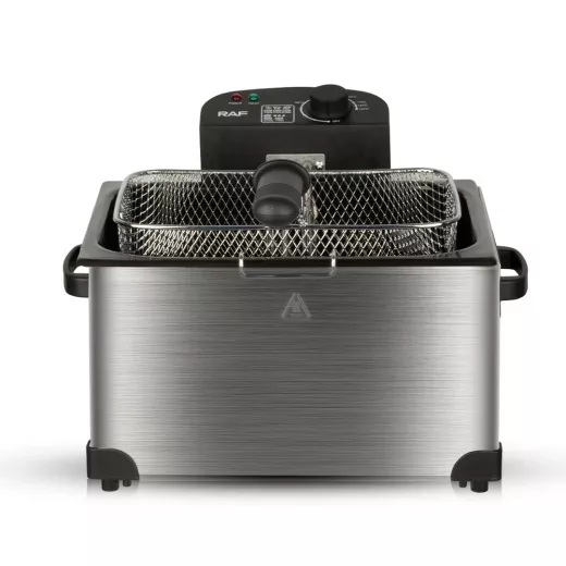 Raf Stainless Steel Electric Deep Fryer With Adjustable Temperature Control, 5 L , Silver, 2000W