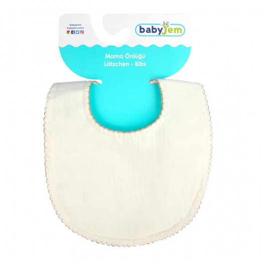 BabyJem Muslin Bib PLAIN, Ecru