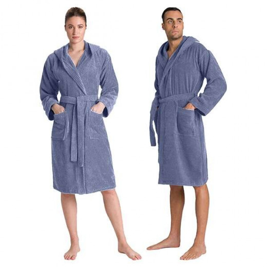 Cannon Plain Unisex Bathrobe (1 Piece), 100% Cotton, XL, Sapphire