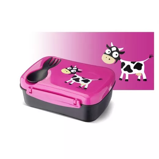 Carl Oscar N'ice Box - Lunch box with cooling element for children - Purple-Cow - 17 x 12.5 x 6.3 cm