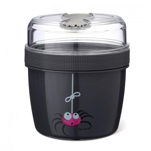 Carl Oscar N'ice Cup™ Snack container with cooling element - 0.5 L - Including Cutlery - Black