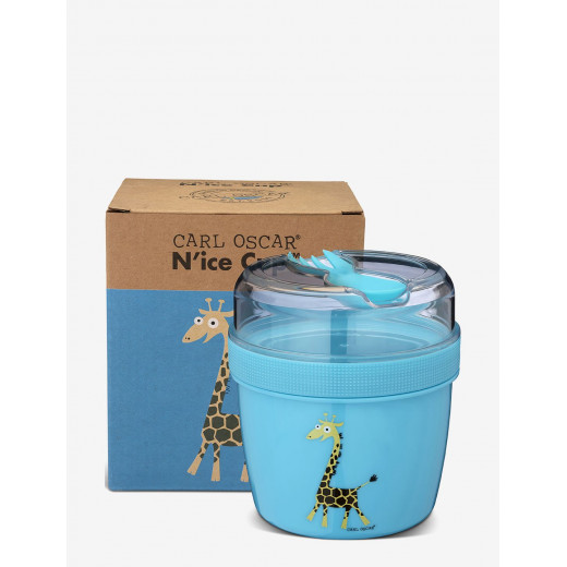 Carl Oscar N'ice Cup™ Snack container with cooling element - 0.5 L - Including Cutlery -Turquoise