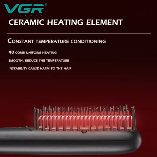 VGR Professional Hair Straightener Comb with Indicator Light