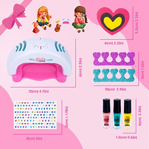 Girls Beauty Toy Polish Tool Create Sparkling Nail Set