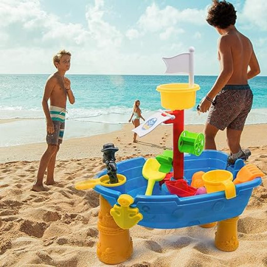 24-Piece Pirate Ship Boat Sand and Water Table Play Set