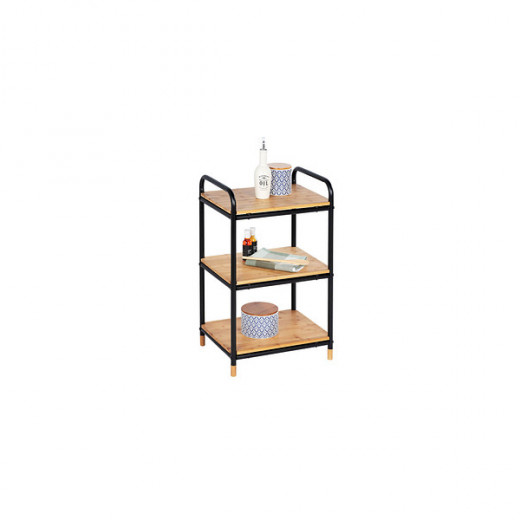 Wenko Rack Loft 3 Shelves Black/Natural