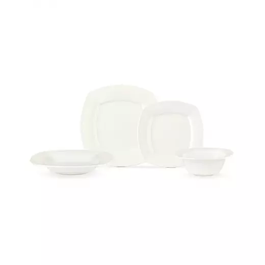 Madame Coco Noya 24 Piece Dinner Set for 6 People - White