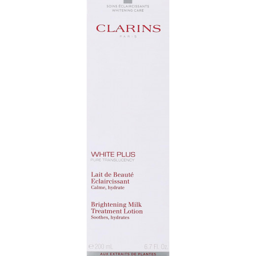 Clarins White Plus Pure Translucency Brightening Milk Treatment Lotion, 200Ml, 6.7oz