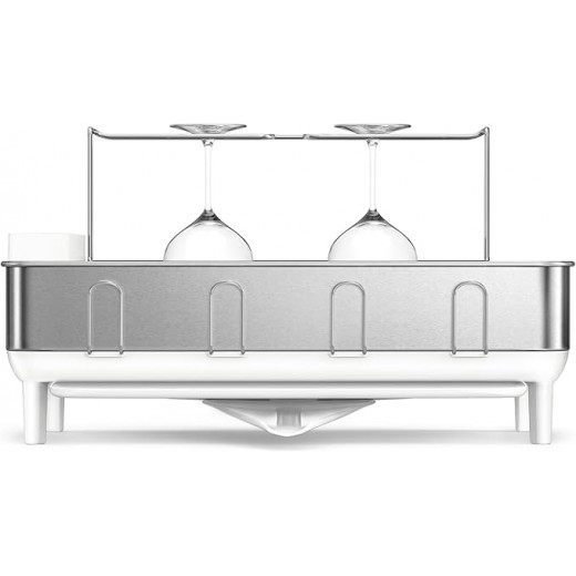 Simplehuman Steel Frame Dish Rack Brushed / White