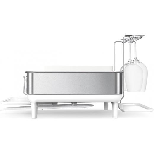 Simplehuman Steel Frame Dish Rack  White/White