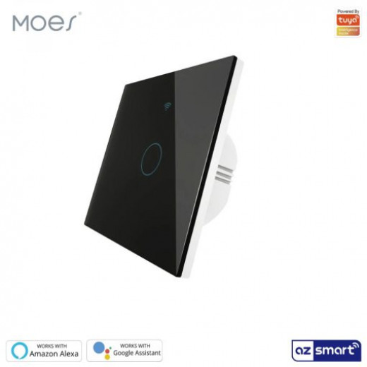 Moes  Wifi Smart Wall Touch Switch, Black, 6 Gang