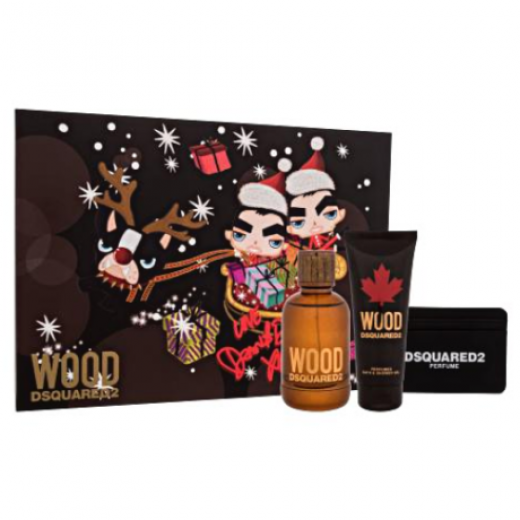 Dsquared2 Wood Set (Edt 100ML+Shower Gel 100ML+Card Holder)