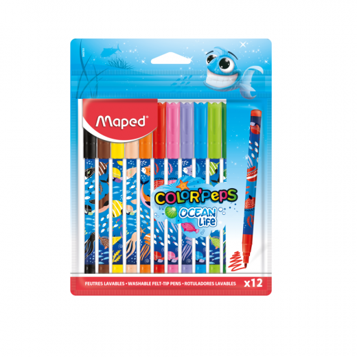 maped 12 maped Ocean Life felt-tip pens, colour-sorted, 12 pieces