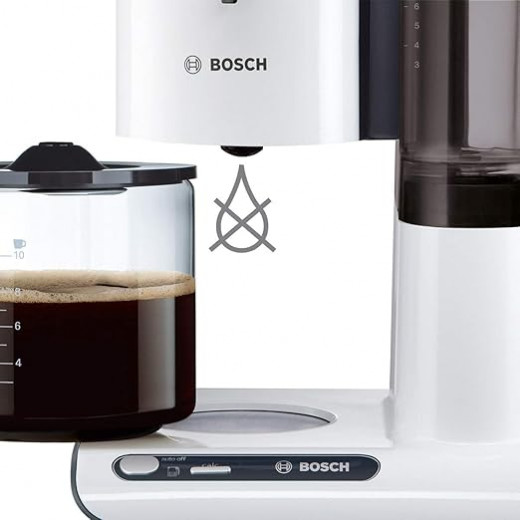 Bosch Styline TKA8011 Filter Coffee Maker, Aroma Sensor, 1.25 Litre Glass Jug, 10-15 Cups, Automatic Shut-off, Descaling System, Drip Proof, Adjustable Filter Holder, 1160